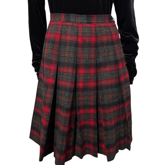 Pendleton Dresses & Skirts - Vintage 1950’s PENDLETON plaid wool red gray pleated skirt womens size 8